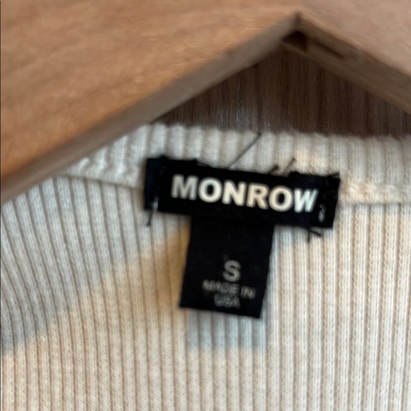 Monrow Cream Ribbed Top - Picture 2 of 7